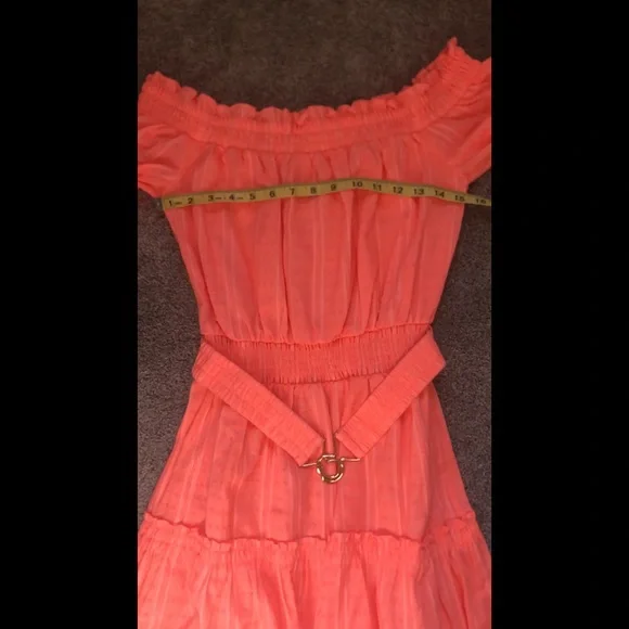 NWT Lilly Pulitzer Louisa Belted Off the Shoulder Mini Dress in Papaya Punch M - Picture 12 of 16